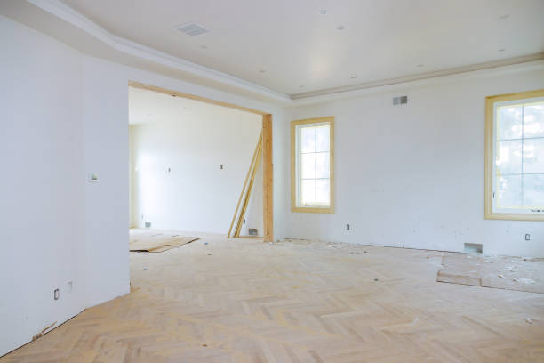 istock Interior of empty stylish modern with apartment with white wall 1255209513