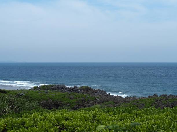 istock Panoramic seascape from Cape Hedo, the north end of Okinawa main island (Kunigami-son, Kunigami-gun, Okinawa, Japan) 1255209890