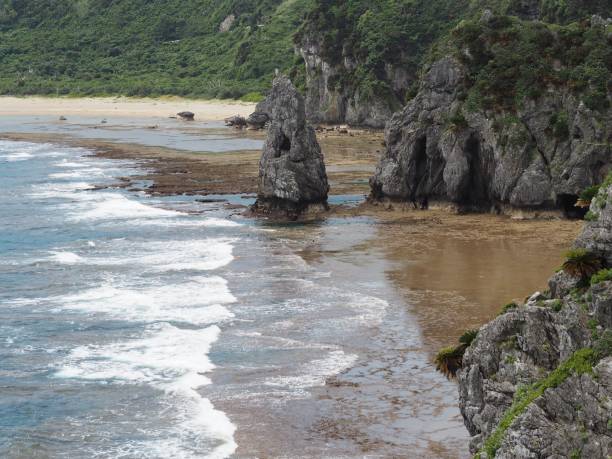 Panoramic seascape from Cape Hedo, the north end of Okinawa main island (Kunigami-son, Kunigami-gun, Okinawa, Japan)