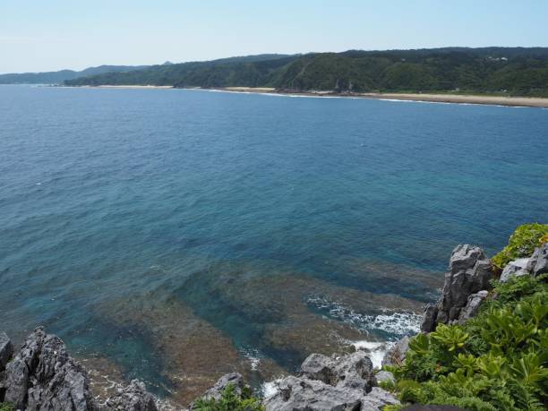 Panoramic seascape from Cape Hedo, the north end of Okinawa main island (Kunigami-son, Kunigami-gun, Okinawa, Japan)