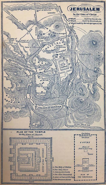 istock Bible 1873 - Map of Jerusalem in the time of Christ 1255213634