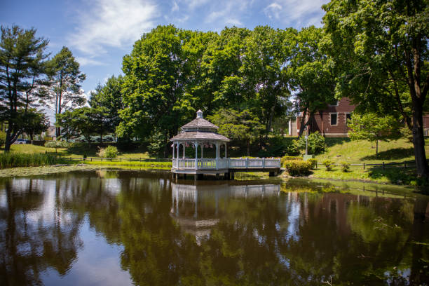 istock Daylight Gazebo on a Pond 1255213746
