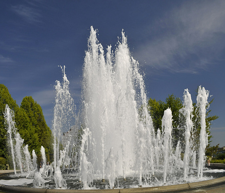 An enthusiastic water fountain in Amaliehaven park in central Copenhagen