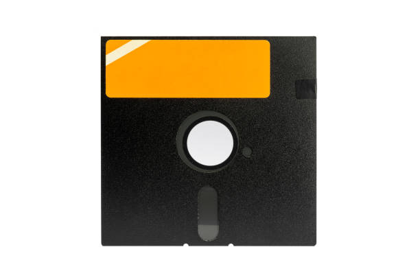 istock Old retro floppy disks 5.25 on a white background 1255220374