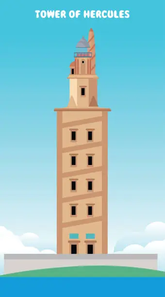 Vector illustration of Hercules Tower