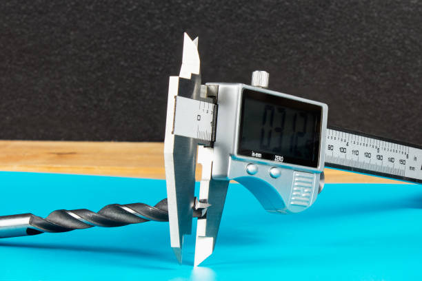 istock Modern digital vernier caliper close-up. Accurate measurement of various sizes 1255222013