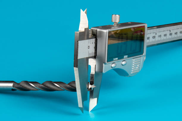 istock Modern digital vernier caliper close-up. Accurate measurement of various sizes 1255222041