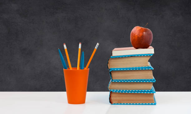 istock Back to school, pile of books 1255225605