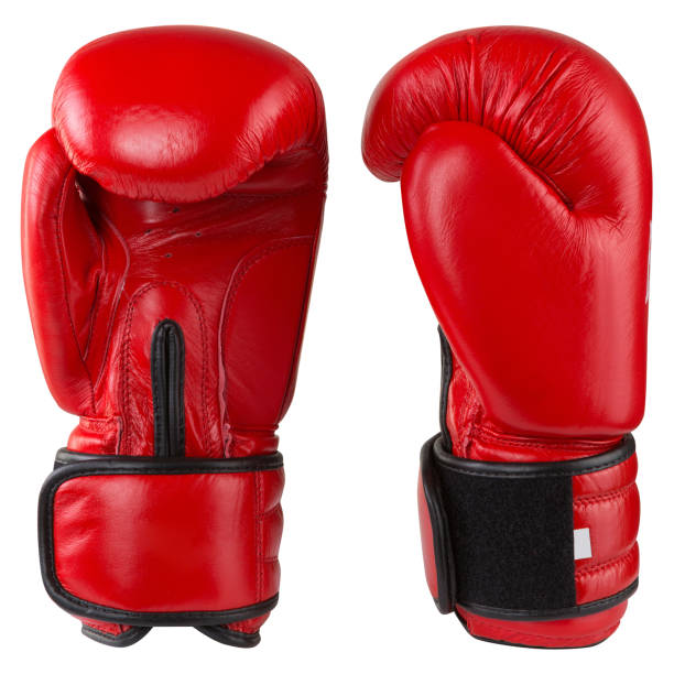 istock pair of red boxing gloves standing frontally and sideways, on a white background 1255227239