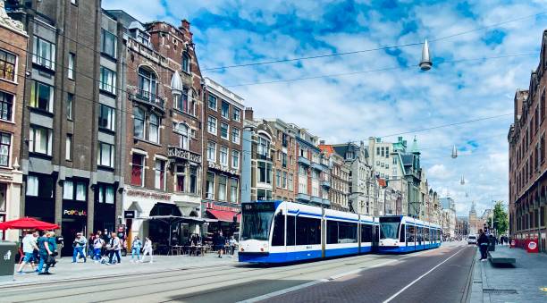 istock the blue tram of Amsterdam 1255228109