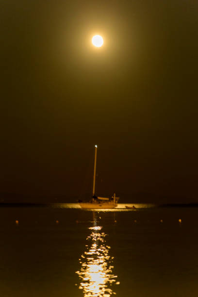 istock moonlight on the yatch at night in datca mugla turkey 1255230054