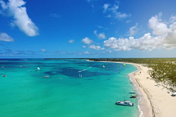 istock Dominican Republic coastline with resorts, bird view 1255230703