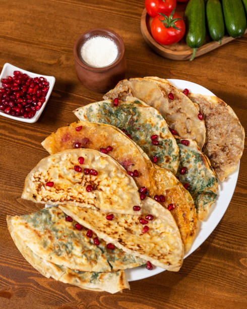 istock Beautiful meat qutab with yogurt 1255234032