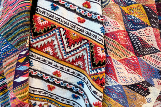 istock set of fabrics, photo as background 1255235499