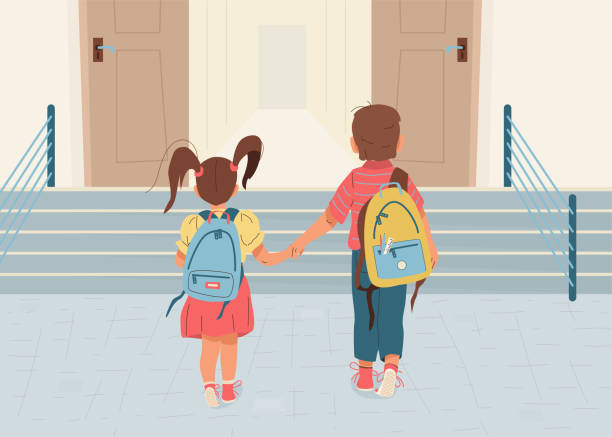 106 Child Opening Door Illustrations & Clip Art - iStock | Child opening  door with backpack, Child opening door for adult