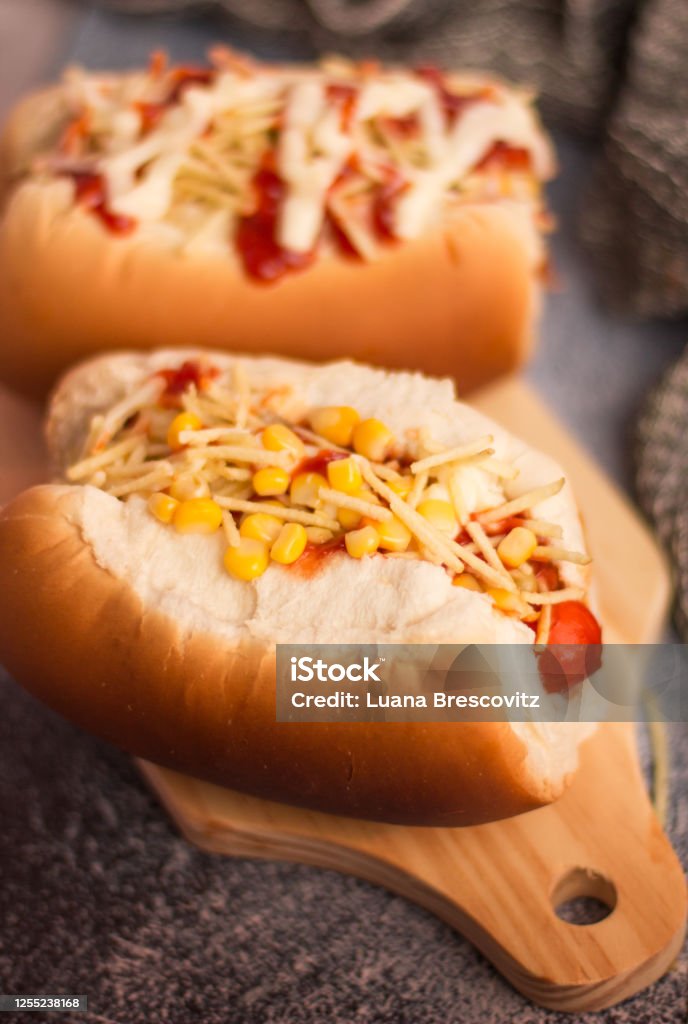 Tradicional Brasilian Hot Dog Stock Photo - Image of garlic