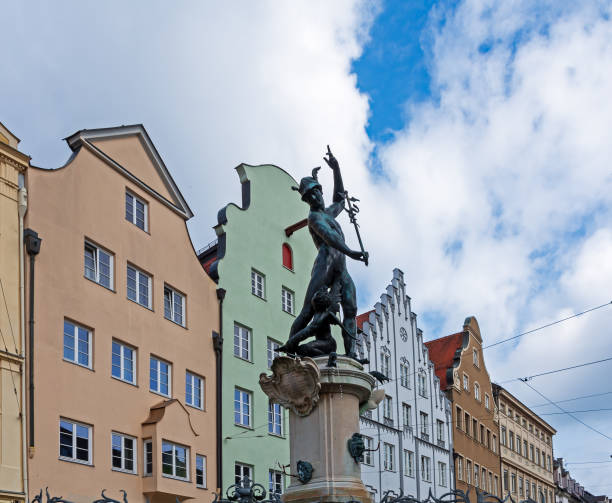 istock Historic Merkur fountain in Augsburg 1255246051