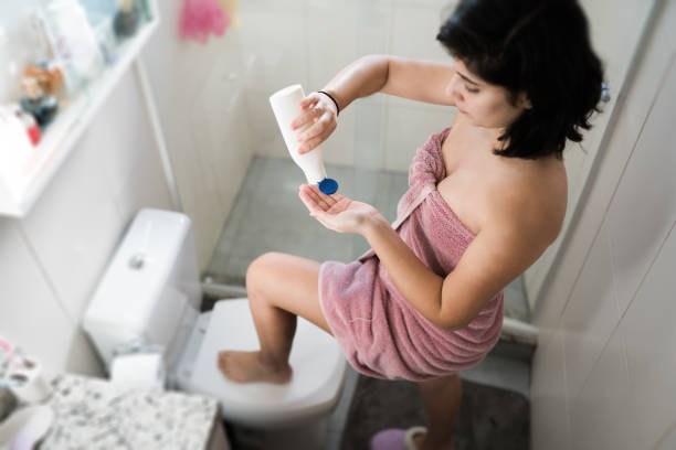 istock Woman relaxing time at the bathroom 1255246296