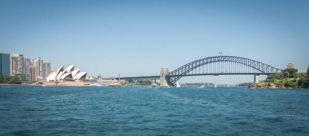 istock Sydney skyline with Opera House and Harbour Bridge shot from water 1255249193