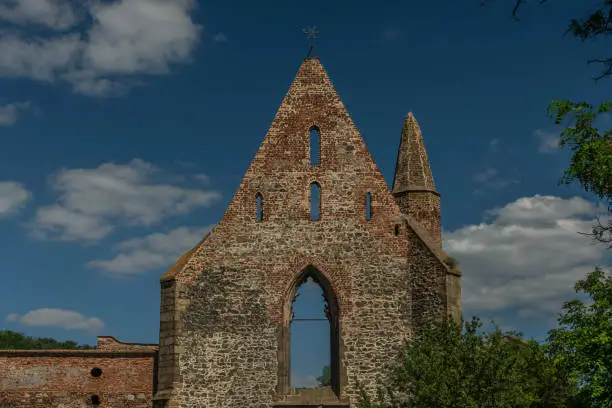 Photo of Ruin of old monastery in Dolni Kounice village in middle of hot sunny summer