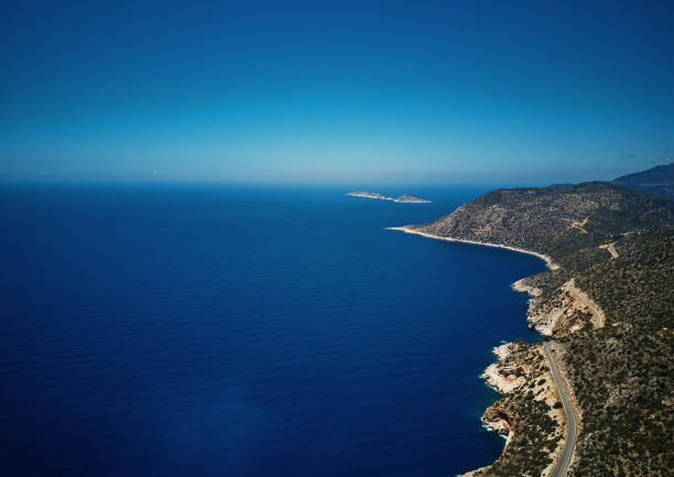 mediterranean sea coast aerial view, Turkey