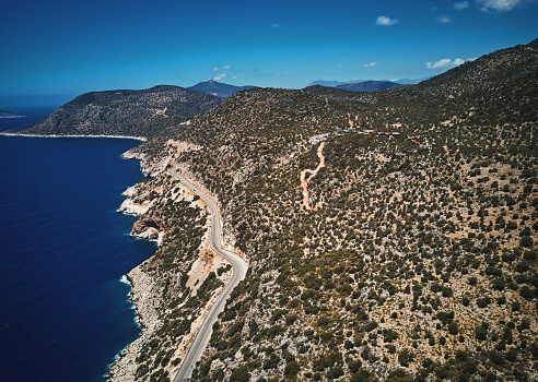 mediterranean sea coast aerial view, Turkey