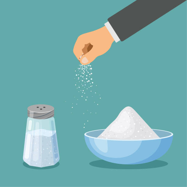 ilustrações de stock, clip art, desenhos animados e ícones de salt in a shaker with metal cap and in a bowl. - salt