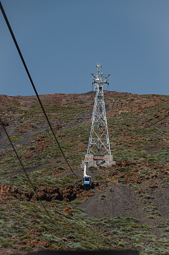 Cable car in Teide National Park, Tenerife. Canary Islands. Spain.