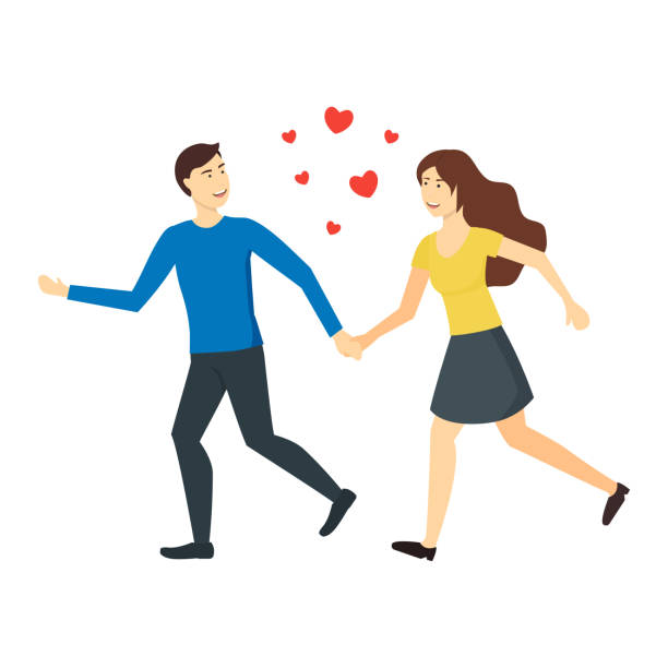 Cartoon Characters People Couple In Love Vector Stock Illustration -  Download Image Now - Adult, Beauty, Boyfriend - iStock