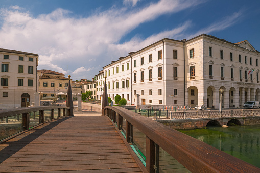 Treviso in Italy, Historical architecture, river view