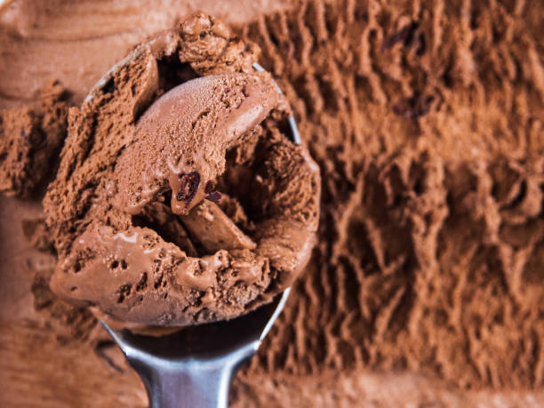istock Ice cream scoop in chocolate ice cream tub 1255257781