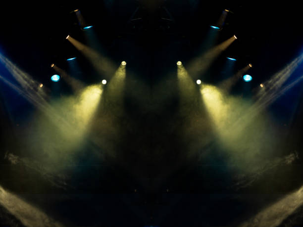 istock Abstract texture background for design. Stage light and smoke on stage, lighting and spotlights. 1255261279