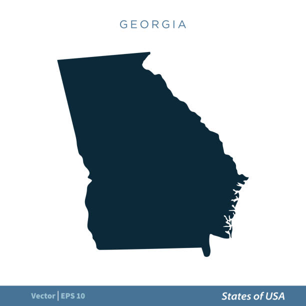 Georgia - States of US Map Icon Vector Template Illustration Design. Vector EPS 10. Georgia - States of US Map Icon Vector Template Illustration Design. Vector EPS 10. georgia us state stock illustrations