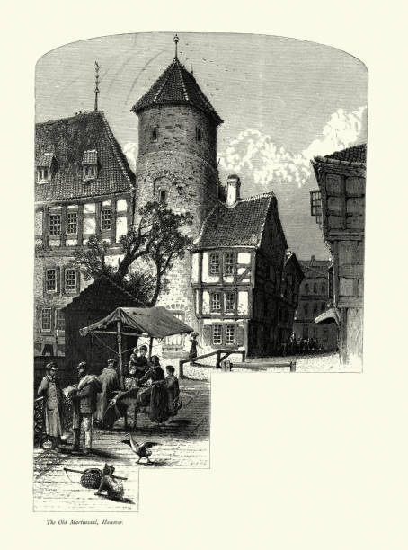 istock Scene in the old city of Hanover, 19th Century 1255264001