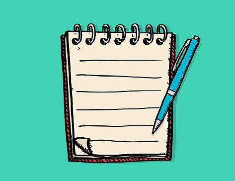 Cartoon Style Doodle Of Notebook With Pen Stock Illustration - Download  Image Now - Pencil, Drawing - Activity, Note Pad - iStock