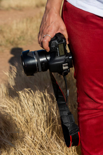 istock Photographer holding a camera in his hand 1255266405