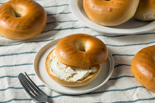 Homemade Cream Cheese Bagel Ready to Eat