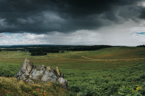 Rainy landscape from Bradgate Park, Leicester, United Kingdom