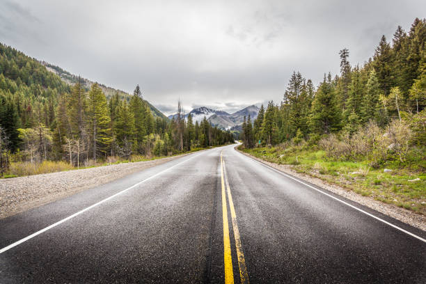 istock Two Lane Road in Mountains 1255271934