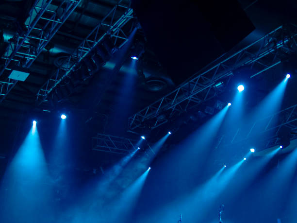 istock Concert hall with people silhouettes 1255275041