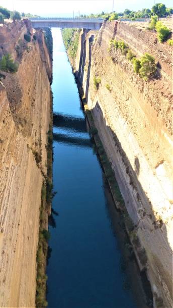 istock Incredible marvel of engineering Corinth canal in Greece 1255288077