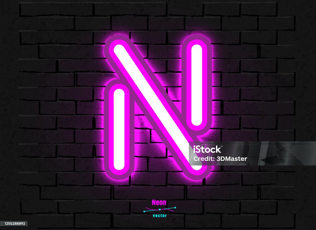 Block Letters Neon Background Vector Neon Letter Stock Illustration - Download Image Now - Abstract ...