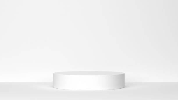 istock Single podium in front of wall 1255293142