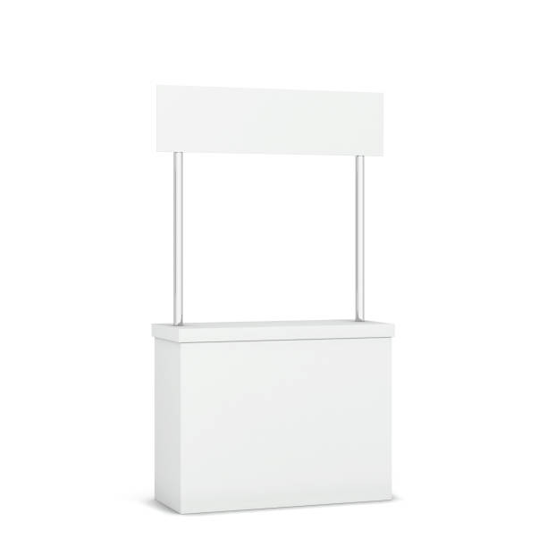 istock Blank promo counter stand mockup 1255293152