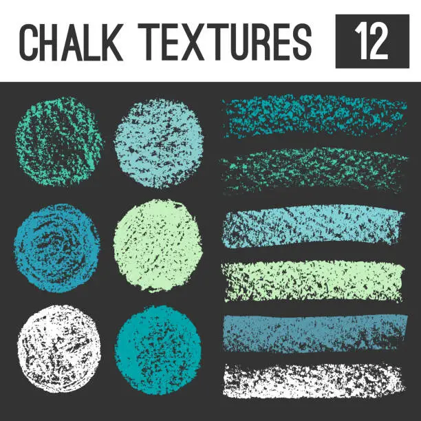 Vector illustration of Chalk, oil pastel, crayon, pencil vector textures.