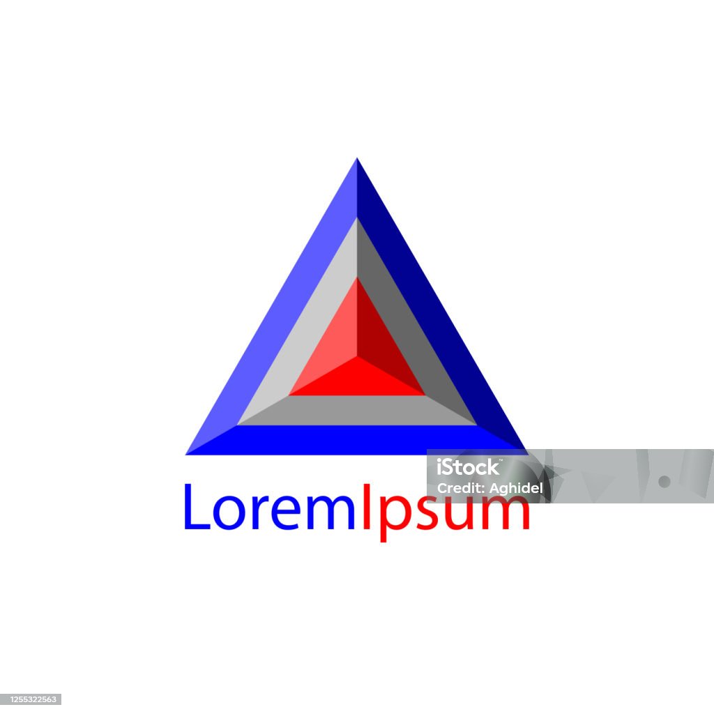 Logo Kim Tự Tháp Tam Giác Màu Xám Và Đỏ Biểu Tượng Kinh Doanh Mẫu ...