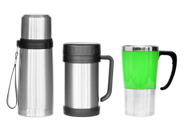 istock bottle thermos and thermos mug on white 1255327564