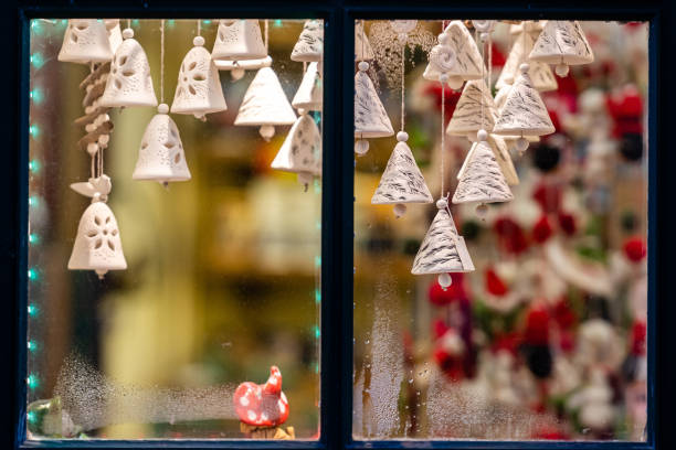 istock The window through which the visible Christmas decorations. Christmas time concept. 1255327588