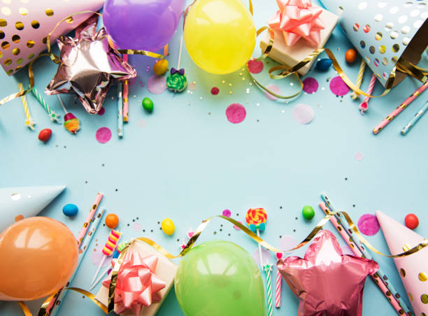istock Happy birthday or party background 1255330988