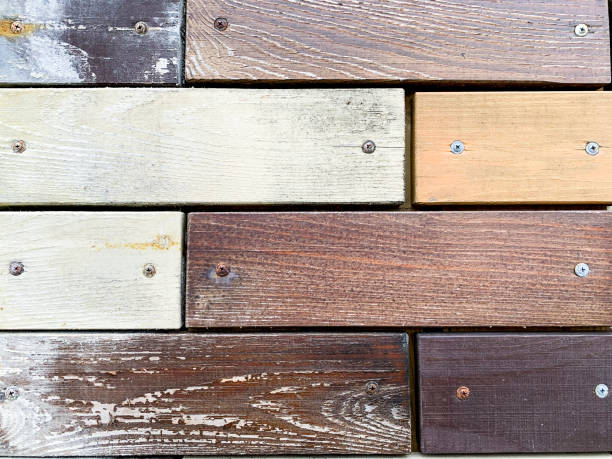 istock Wooden background, texture of peeling painted boards. Studio Photo 1255331173
